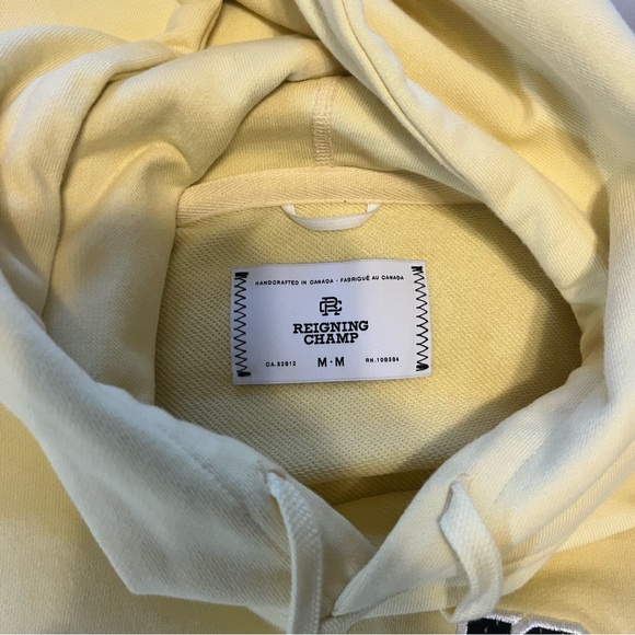 Reigning Champ Mens Yellow Hoodie - Picture 4 of 5